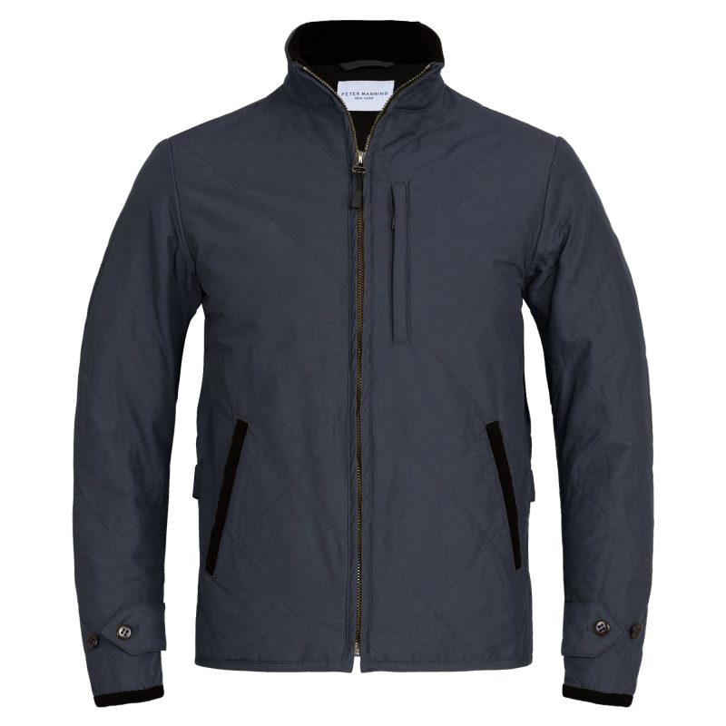 QuiltedJacket Solid Navy 1